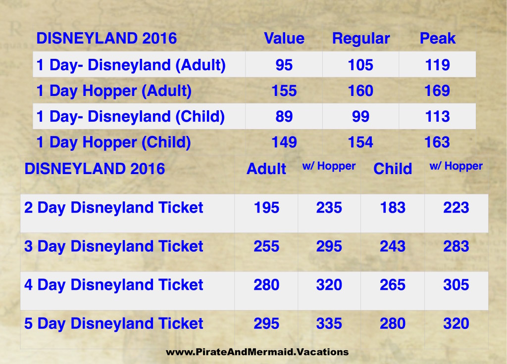 disneyland ticket prices